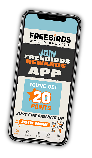 Freebirds Rewards en la app móvil