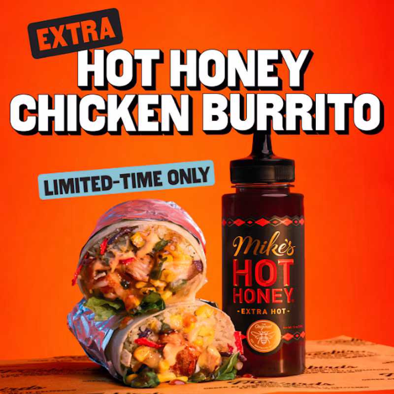 Extra Hot Honey Chicken Burrito